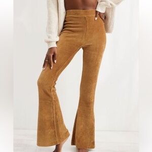 Aerie Groove On Rib Velour Flare Pant Sz Large